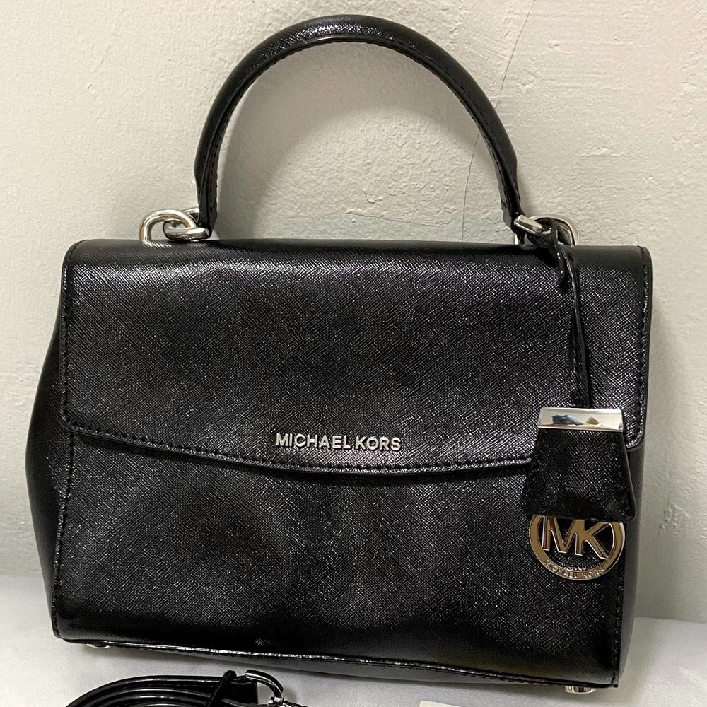 MICHAEL Michael Kors Satchel Top Handle Leather Crossbody Bag Small